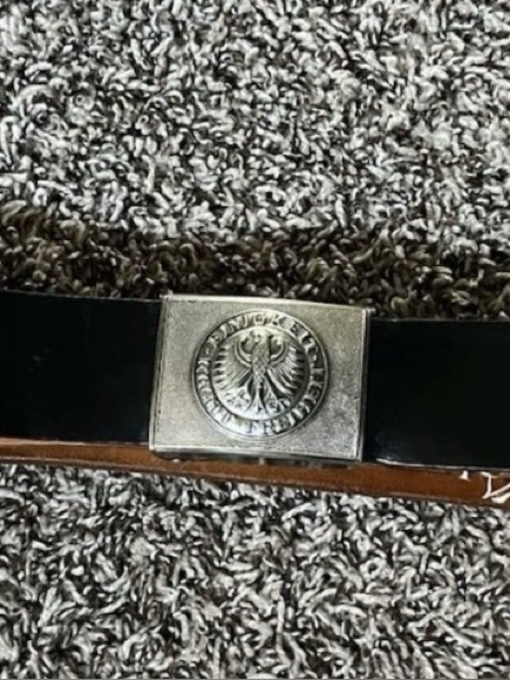 West German Army Leather Belt & Buckle Einigkeit Recht Freiheit Vintage